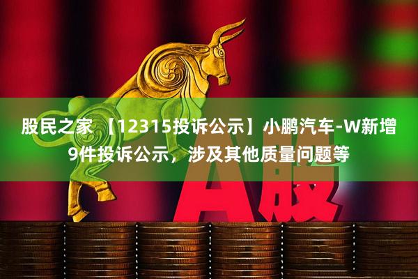 股民之家 【12315投诉公示】小鹏汽车-W新增9件投诉公示，涉及其他质量问题等