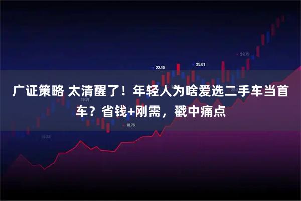 广证策略 太清醒了！年轻人为啥爱选二手车当首车？省钱+刚需，戳中痛点
